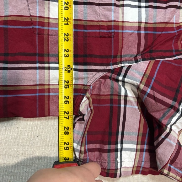 Carhartt Mens Sz 2XLT XXL TALL Loose Fit Short Sleeve Red Plaid Work Wear - Picture 5 of 5